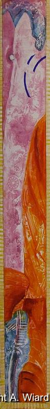 Nyktimene (Bild 1 von 2, Bemalter Türrahmen) | Maße (HxB): 170 x 20 cm | 2006-09-002.1